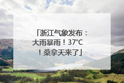 浙江气象发布：大雨暴雨！37℃！桑拿天来了