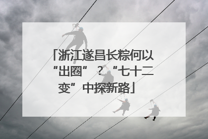 浙江遂昌长粽何以“出圈”？“七十二变”中探新路