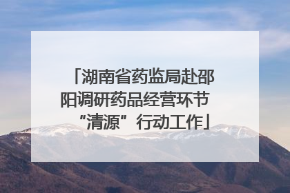 湖南省药监局赴邵阳调研药品经营环节“清源”行动工作