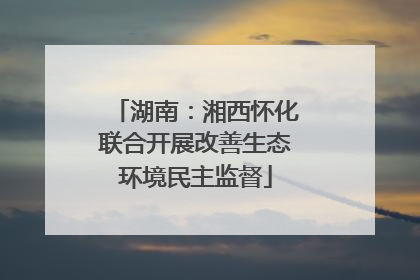 湖南：湘西怀化联合开展改善生态环境民主监督