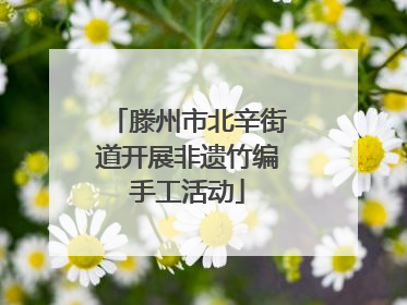 滕州市北辛街道开展非遗竹编手工活动