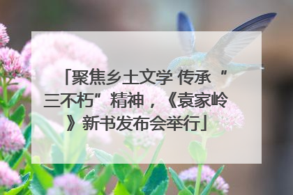 聚焦乡土文学 传承“三不朽”精神，《袁家岭》新书发布会举行