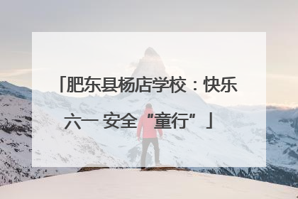 肥东县杨店学校：快乐六一 安全“童行”