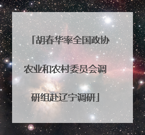 胡春华率全国政协农业和农村委员会调研组赴辽宁调研