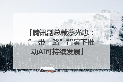 腾讯副总裁蔡光忠：“一带一路”背景下推动AI可持续发展