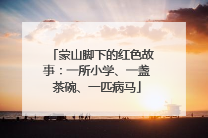 蒙山脚下的红色故事：一所小学、一盏茶碗、一匹病马