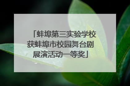 蚌埠第三实验学校获蚌埠市校园舞台剧展演活动一等奖