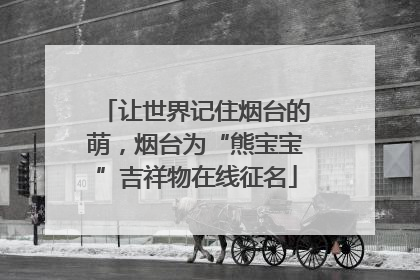 让世界记住烟台的萌，烟台为“熊宝宝”吉祥物在线征名