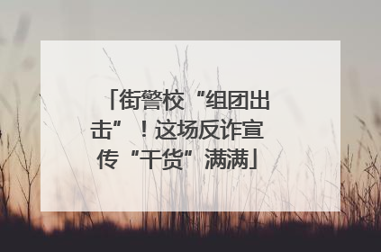 街警校“组团出击”！这场反诈宣传“干货”满满