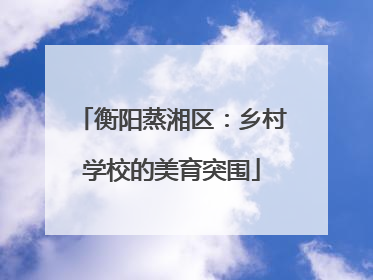 衡阳蒸湘区：乡村学校的美育突围