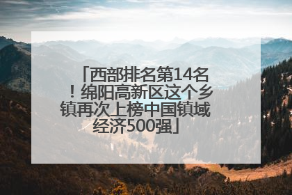 西部排名第14名！绵阳高新区这个乡镇再次上榜中国镇域经济500强