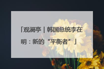 观澜亭｜韩国总统李在明：新的“平衡者”