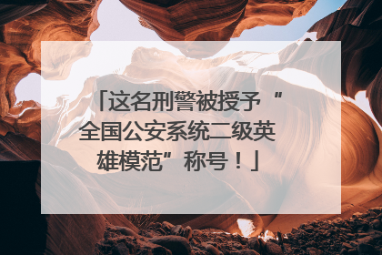 这名刑警被授予“全国公安系统二级英雄模范”称号！