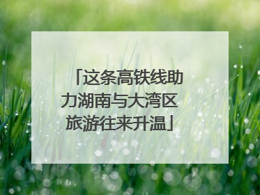 这条高铁线助力湖南与大湾区旅游往来升温