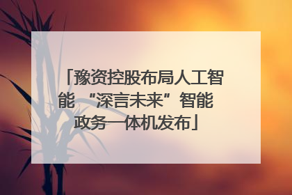 豫资控股布局人工智能 “深言未来”智能政务一体机发布
