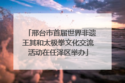 邢台市首届世界非遗王其和太极拳文化交流活动在任泽区举办