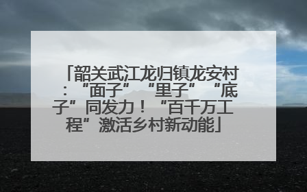 韶关武江龙归镇龙安村：“面子”“里子”“底子”同发力！“百千万工程”激活乡村新动能