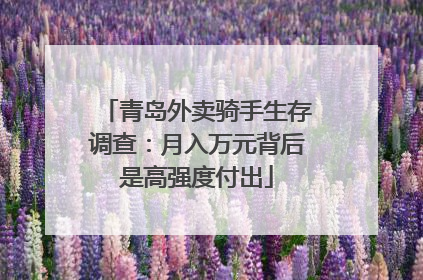 青岛外卖骑手生存调查：月入万元背后是高强度付出