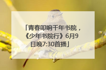 青春叩响千年书院，《少年书院行》6月9日晚7:30首播