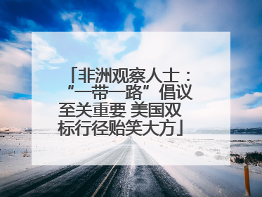 非洲观察人士：“一带一路”倡议至关重要 美国双标行径贻笑大方