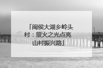 闽侯大湖乡岭头村：萤火之光点亮山村振兴路