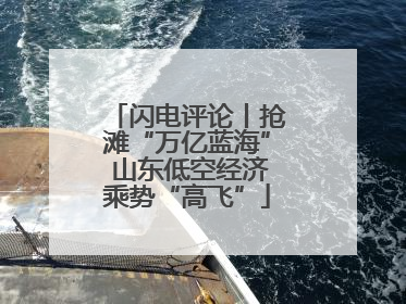 闪电评论丨抢滩“万亿蓝海” 山东低空经济乘势“高飞”