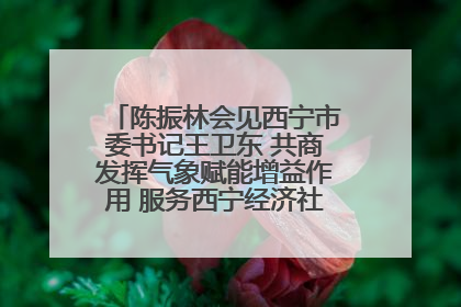 陈振林会见西宁市委书记王卫东 共商发挥气象赋能增益作用 服务西宁经济社会高质量发展