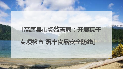 高唐县市场监管局：开展粽子专项检查 筑牢食品安全防线