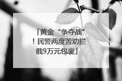 黄金“争夺战”！民警两度苦劝拦截9万元包裹