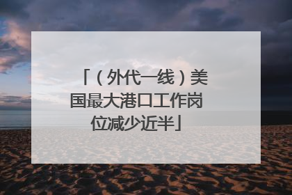 （外代一线）美国最大港口工作岗位减少近半